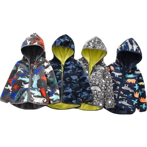 Toddler kids Coats Fleece Boys Jacket Children Clothes Dinosaur Girls Clothes Kids Jacket Baby Boy Coat Autumn And Winter