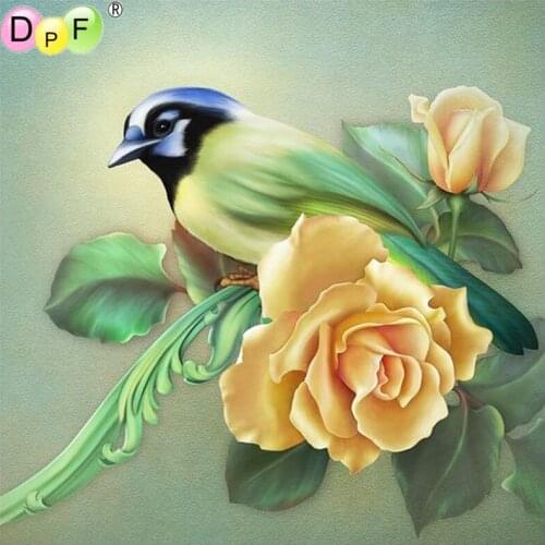 DPF 5D Round diamond Mosaic flower bird gift full Diamond painting Cross Stitch Diamond Embroidery Needlework home decor crafts