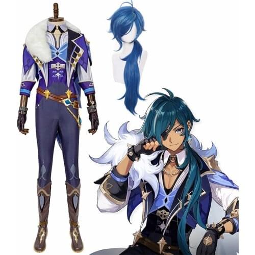 Game Animation Genshin Impact Kaeya Alberch Double Gradient Design Multiple Colour Full Outfit Accessories Used For Cosplay New