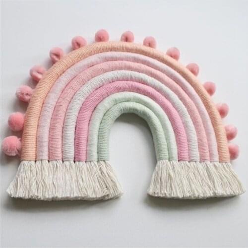 INS Nordic Hand Woven Rainbow Tapestry Ornaments For Baby Kids Room Decorations Wall Hanging Pendant Nursery Decor Photo Props