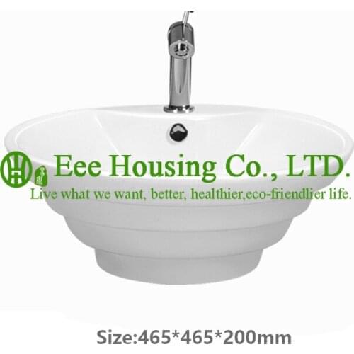 Ceramic basin sanitary ware bathroom shower hair shampoo cabinet mounted wall round vanity basin