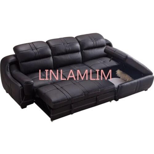 Living Room Sofa set furniture real genuine cow leather sofas bed recliner puff asiento muebles de sala canape L shape sofa cama