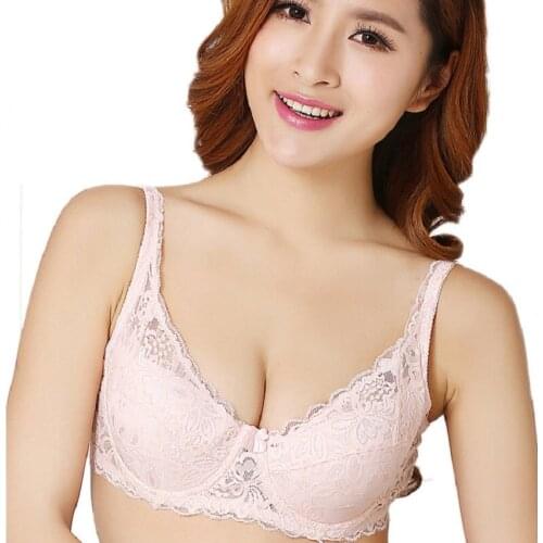 YANDW Sexy Underwire Embroidery Lace Bra Women Brassiere Bralette Floral Underwear BH 34 36 38 40 42 44 A B C D DD E F