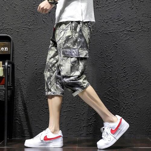 Summer Mens Short Trousers Cotton Straight Beach Camouflage Loose Leisure Shorts