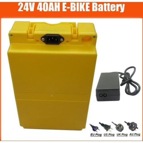High capacity 1000W 24V 40AH Electric bike lithium ion Battery with case 50A BMS 29.4V 3A charger Free customs taxes