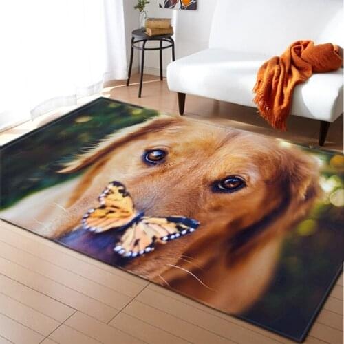 Fashion cute dog childrens room floor area carpet 3D printing animal game mat flannel non slip carpet