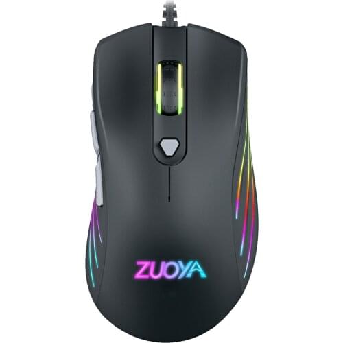 Computer USB Gaming Mouse 7 Button Comfortable 7200DPI Mice Pro Gamer Black