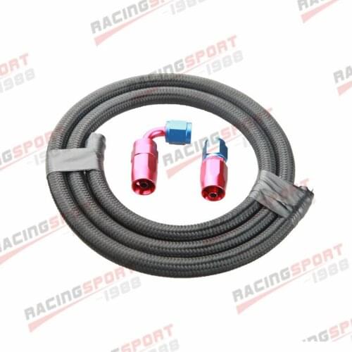 Nylon Cover Braided -8AN AN8 Oil Fuel Gas Line Hose 1M + Swivel Hose End Fitting