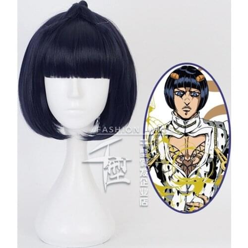 JoJo Bizarre Adventure Bruno Bucciarati Cosplay Black Purple Wig JoJo No Kimyou Na Bouken Halloween Role Play Wig