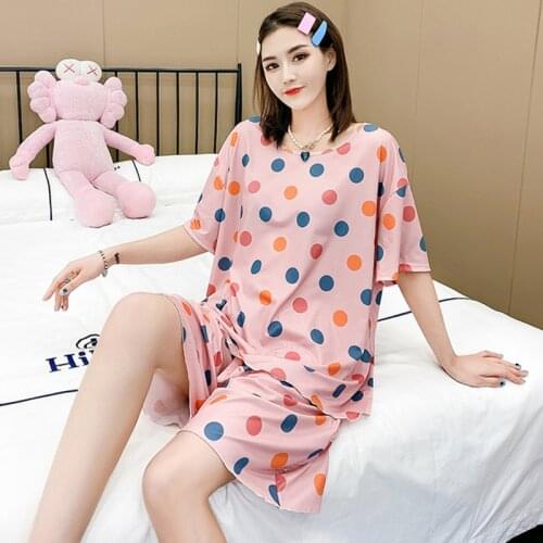 Pajamas For Women Short Sleeve Summer Sleepwear Set Fashion Polka Dot Plus Size Ladies Pijama Suit New Pyjama Femme 100 Kg Wear