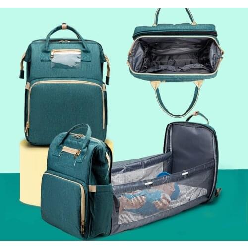 Multifunctional Portable Folding Shoulder Bag Mother Bag Large Capacity Backpack Baby Bed Travel Bags for Travel Outdoor XA716M