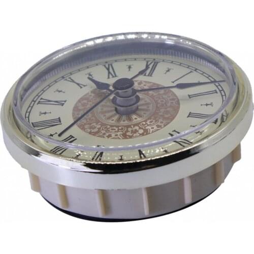 Roman Numeral Plastic Quartz Clock Insert Movement Mechanism Gold Trim