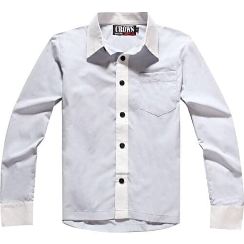 Free shipping new senior middle school college high mens shirt trendy Korean style academic slim long-sleeved short style