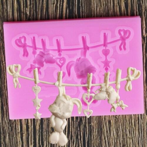 3D Rabbit Baby Toy Silicone Mold Fondant Chocolate Gumpaste Mould Cake Decorating Tools Polymer Clay Resin Molds