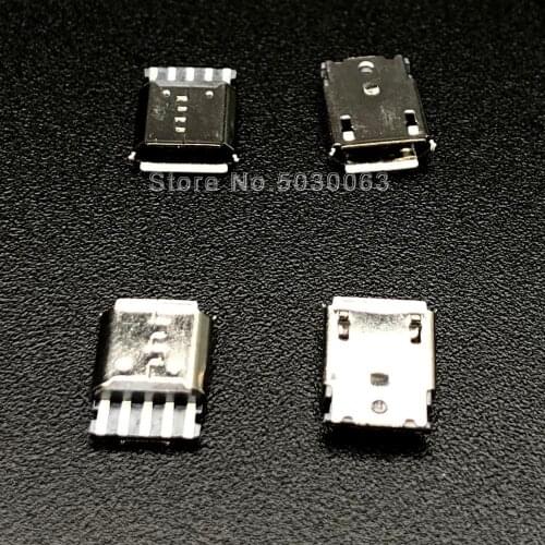 50pcs/lot Mike Bonding wire USB socket MICRO USB 5P 5pin USB Socket Base Mike 5P V8 Tail Socket