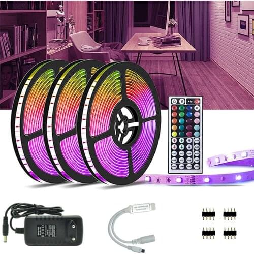 3 Rolls of 50ft LED Light Strips 2835 waterproof 15M with 44 Keys Remote for Bedroom Kitchen Desk Color Changing Led Lights
