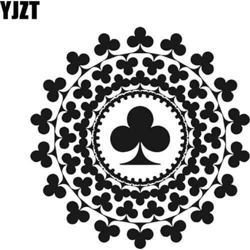 YJZT 15.7*15.7CM Flowers Poker Graphic Bumper Window Car Sticker Vinyl Motorcycle Decoration C12-0020
