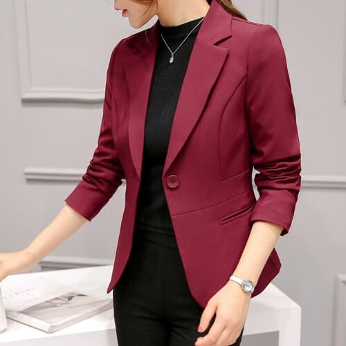 Black Women Blazer 2021 Formal Blazers Lady Office Work Suit Pockets Jackets Coat Slim Blue Women Blazer Femme Jackets Femme
