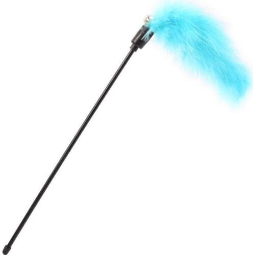1PC Color Random Feathers Tease Cat Stick Cat Interactive Drop Teaser Toy Shipping Supplies Pet Cat Toy L7K3