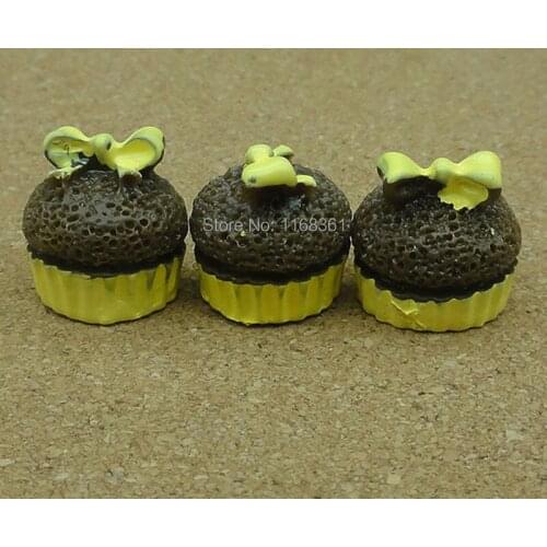 1pcs/lot resin brown bow cake 14mm Cabochons Scrapbooking Hair Bow Center Card Frame Making Craft DIY B010-6