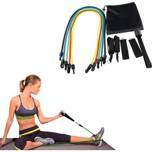 11 Pcs Pull Rope Kits Fitness Resistance Bands Exercises Sport Body Training Yoga Equipment