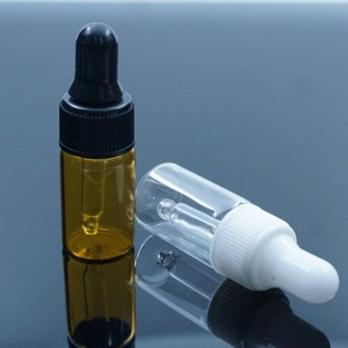 20ps/lot Empty Wholesale 1ml 2ml 3ml Mini Glass Dropper Bottle,Empty Glass Vial Bottle Amber Oil Dropper Refillable Bottle