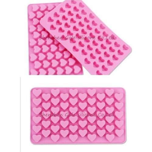 200 PCS Hot Sale Silicone Ice Cube Chocolate Cake Cookie Cupcake Soap Molds Mould Tool 55-Hearts