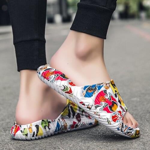 2021 slippers Facebook word slippers Chinese style new couple slippers outdoor beach sandals