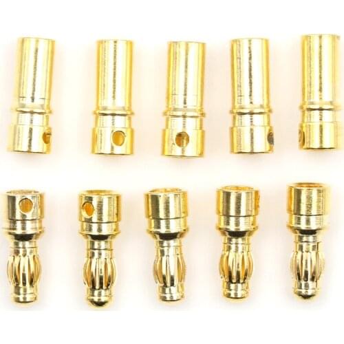 5 Pairs 3.5mm Gold-plated Bullet Banana Plug Connector For ESC Motor Battery Connector