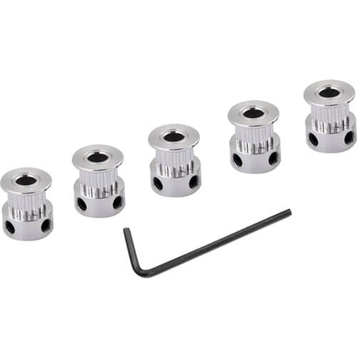 5PCS GT 20 Teeth 2GT 2M Timing Pulley, Bore 4/5/6/6.35/8mm, 2GT GT2 Synchronous Belt, Width 6/10mm, Small Backlash 20Teeth 20T