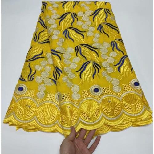 African Nigerian Lace Fabric High Quality Swiss Cotton Lace Fabric With Stone Dressed Swiss Voile Lace In Switzerland 5yards