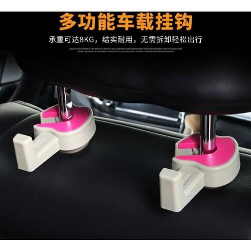 Car mounted snap-in hook car seat back storage does not need remove the headrest apple hook X-5012