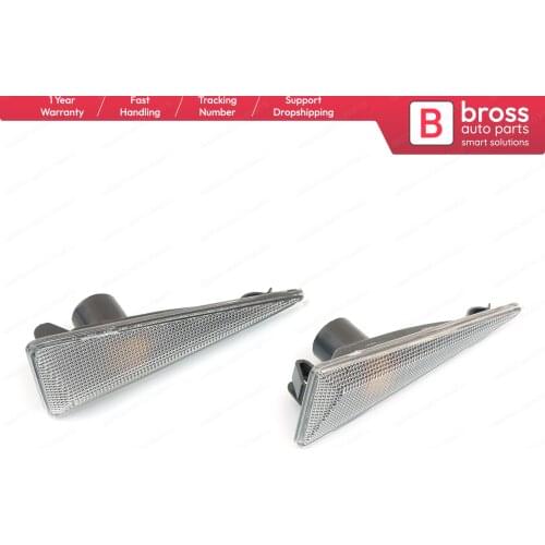 BSP739+BSP740 2 Pieces White Clear Side Indicator Repeater Lamp Left and Right 8200027151-8200027150 for Renault Made in Turkey