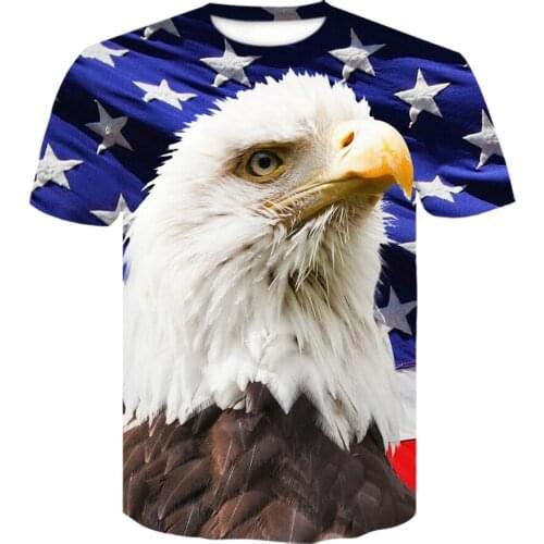 American Eagle pattern 3D Print T-shirts Men USA Flag Short Sleeve Hip Hop Flying Eagle t shirt women clothing harajuku tshirt