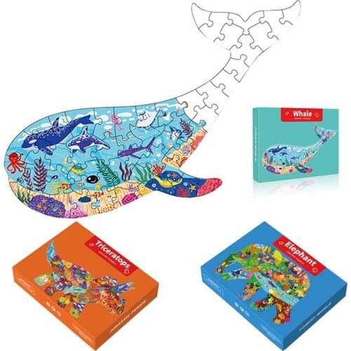 Montessori Puzzle Box Educational Toys For Children Animal Jigsaw Puzzles for Kids Paper Puzzle Games Montessori Toy Baby Gifts