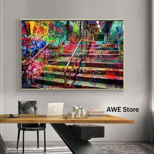 Graffiti Canvas Artwork Street Art Painting Abstract wall Art Modern Abstract Graffiti Canvas Wall Art in Livingroom Home Decor