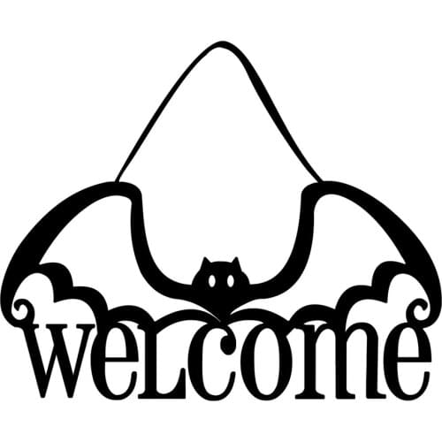 Halloween Haunted House Bat Door Hanging Decor Non-woven Spooky Witch Welcome Bat Door Sign Halloween Party Decor Hanging Props