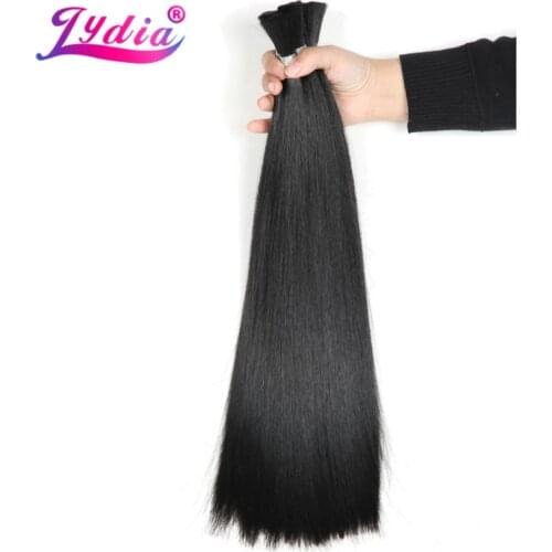 Lydia For Women Long Straight Synthetic Hair Bundles 18"-26" 1PCS Nature Color Hair Bulk Crochet Synthetic Hair Extension