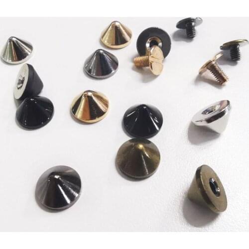 20pcs / Set Metal Hardware Materials Screw Rivets DIY Crafts Leather Belt Watchband Head Rivets Spikes Decor Nail Buckles