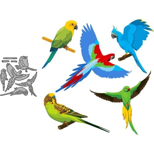 Parrot Set Spring Scrapbooking Paper Die Cut Stencils Metal Craft Cutting Dies Embossing For Crads Making 2021