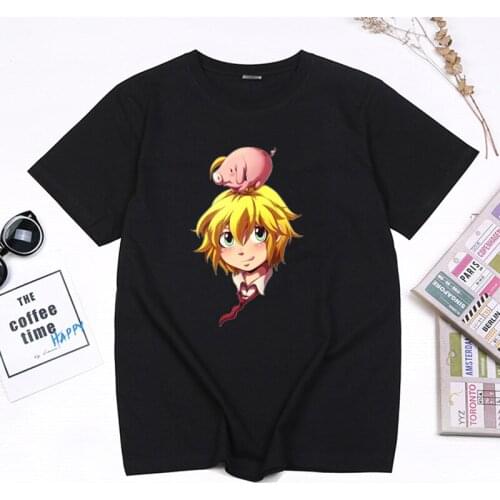 New Manga Seven Deadly Sins TShirt Women Kawaii Cartoon Nanatsu No Taizai Escanor Graphic Tee Anime Meliodas & Hawk Clothes Lady
