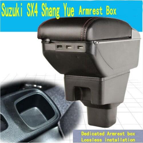 Arm Rest For Suzuki Sx4 2007-2013 Center Centre Console Storage Box Armrest Rotatable 2008 2009 2010 2011 2012