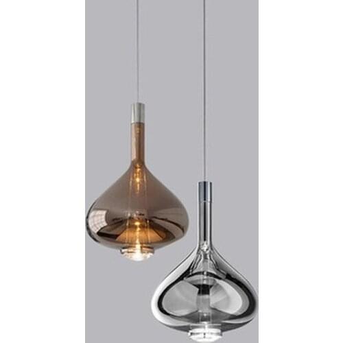 Noridc Dining Room Pendant Lights Luxury Glass Wine Bottles Shape Hanging Lamp Bar Ktv Living Room Decoration Led Light Fixtures