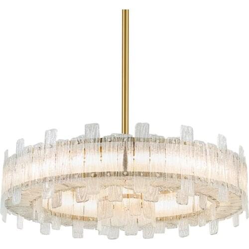 Postmodern Light Luxury Glass Living Room Chandelier Creative Simple Stainless Steel Dining Room Bedroom Chandelier