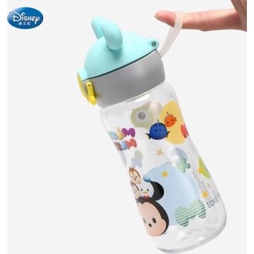 Disney pink Mickey Mouse Mouse Cartoon cups with Silicone rope boys cars Sport Bottles girls Princess Sophia Feeding cups