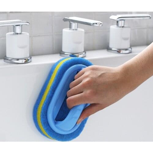 Cleaning Brush Eraser Cleaner Handle Sponge Bath BottomBathtub Ceramic Cleaning Tools For Kitchen Bathroom Cleaning Tools