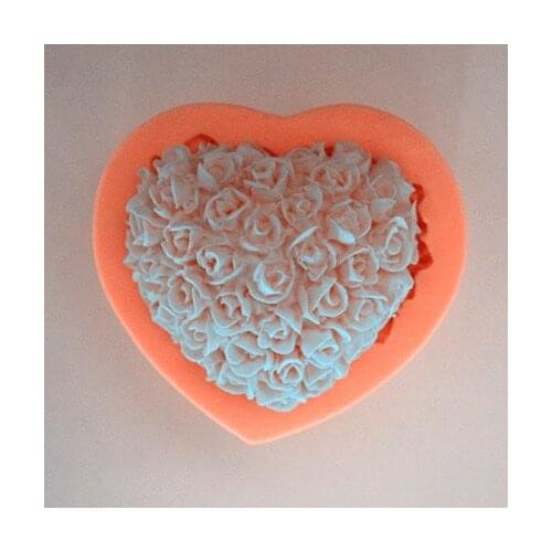 New Heart Shape Rose Craft Art Silicone Soap mold Craft Molds DIY Handmade soap molds