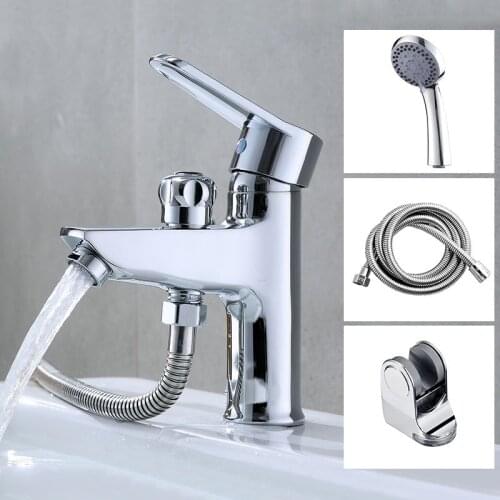 Basin Faucet Bathroom Washbasin Faucet Shower Head Handheld Spray Water Saving Sink Faucet Cold Hot Water Mixer Tap Single Hole