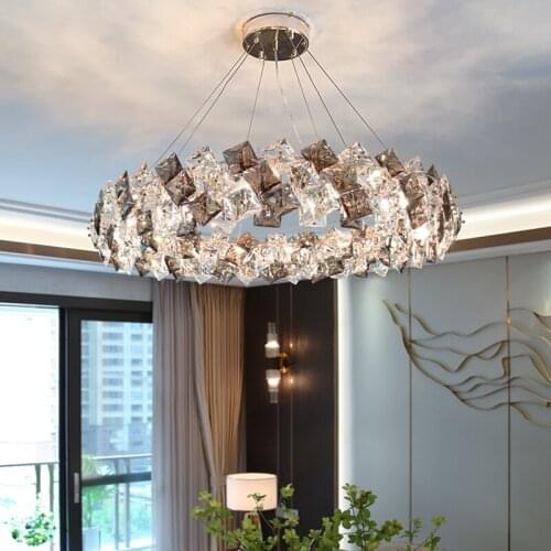 Modern K9 Crystal Led Chandelier Lighting Living Dining Room Decor Led Chandeliers Lamp Bedroom Led Hanging Light Drop Luminaire