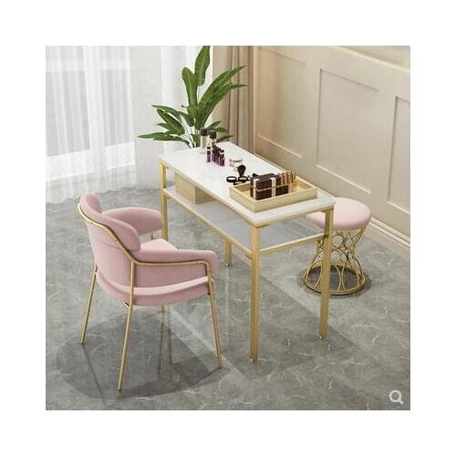 Modern minimalist Japanese double-layer nail art table and chair set online celebrity shop drawer single double nail art table